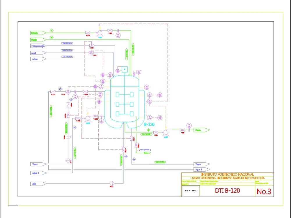 Piping diagram of a bioreactor