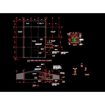 Plano estructural de nave industrial