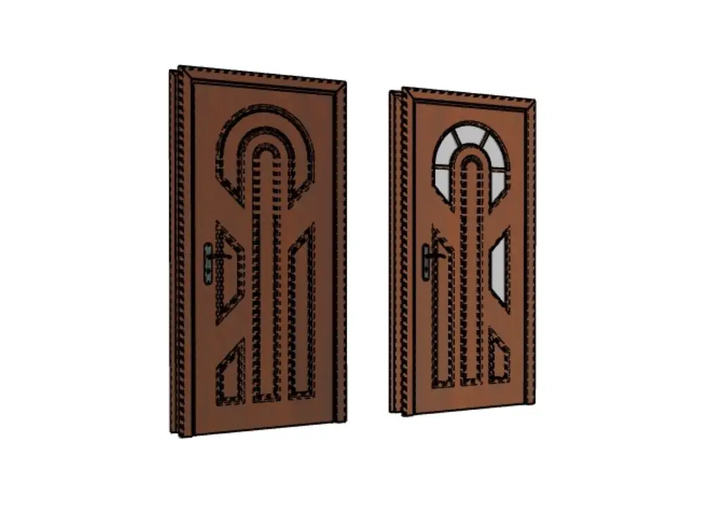 3d wooden door ready to render