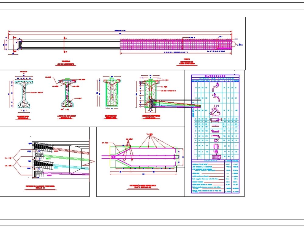 Plans of reinforcement for beam