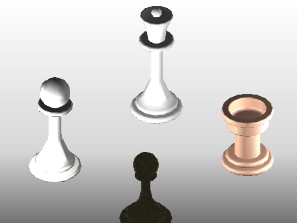 Chess pieces - pawn; bishop; tower and queen