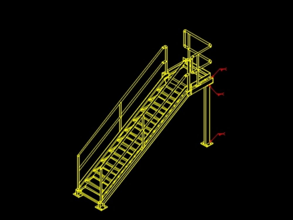 escada rolante de metal