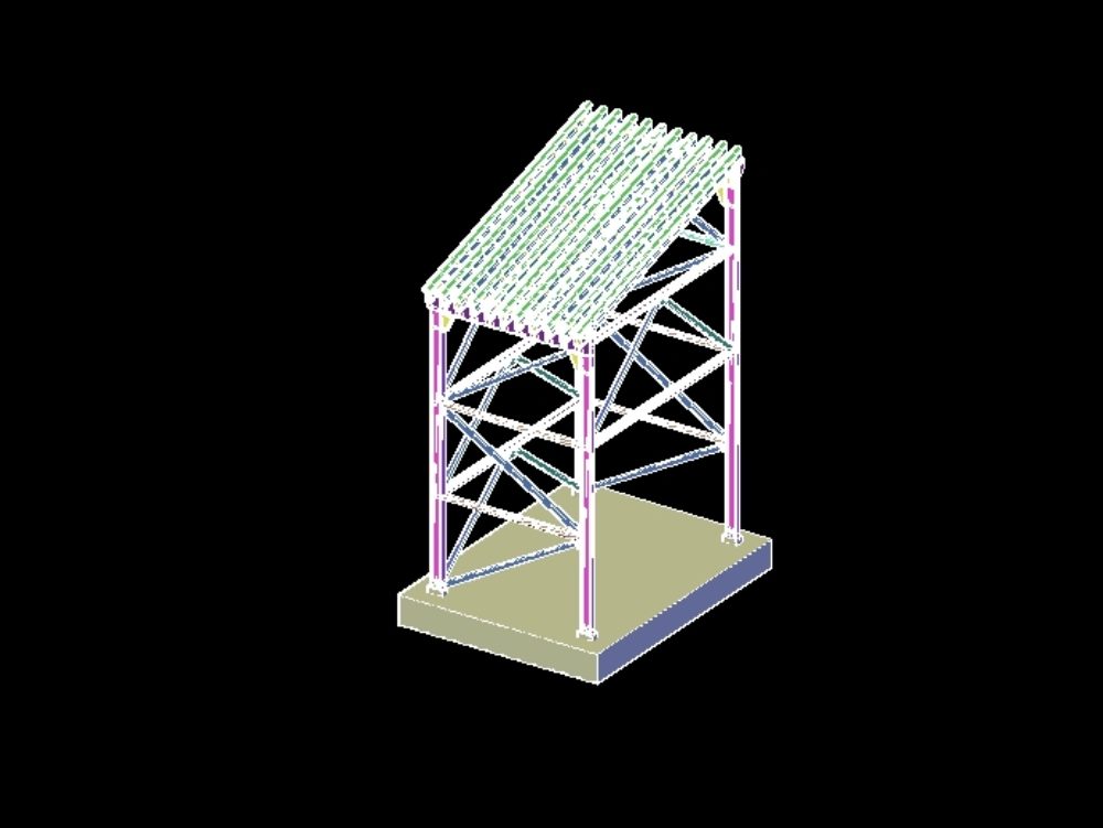 estrutura de grelha chnacked primária 3d