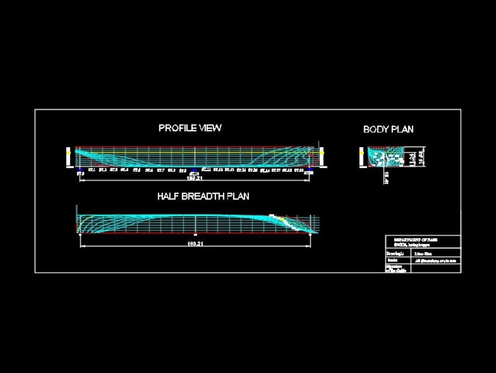 Piano di linee di nave da carico con 31000 dwt