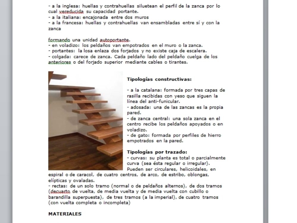Recessed stairs of wood and steel doc