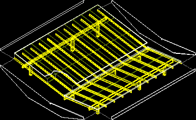 Explosionszeichnung der Metallkonstruktion des Daches