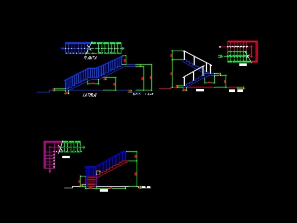 Tipos de escadas com diferentes vistas