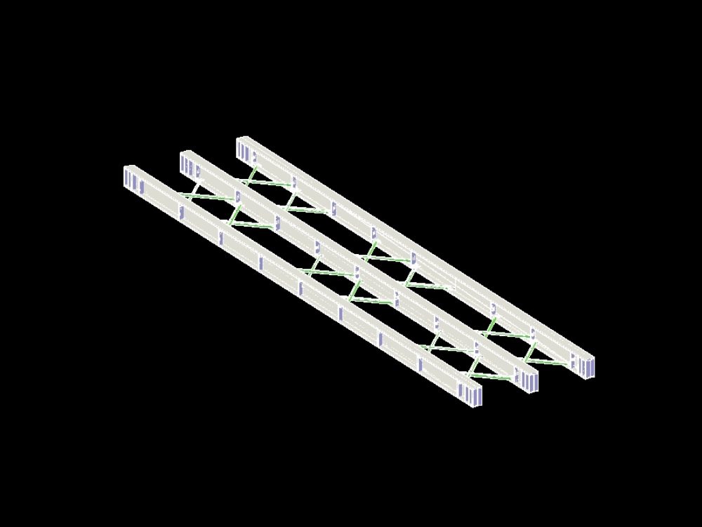 Struktur einer Brücke in Metallstruktur