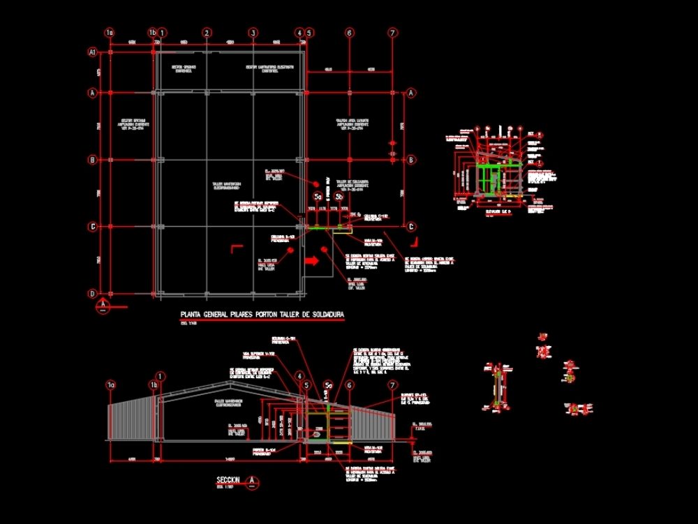 Plan de structure d'un bâtiment industriel