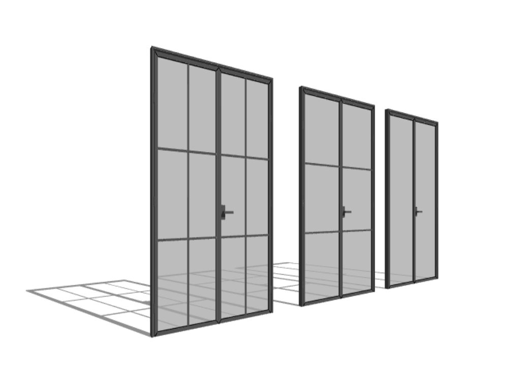 Puerta de vidrio 3d lista para renderizar