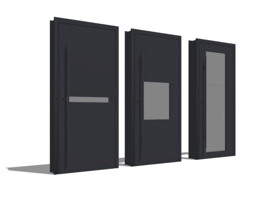 Puertas 3d metalica lista para renderizar