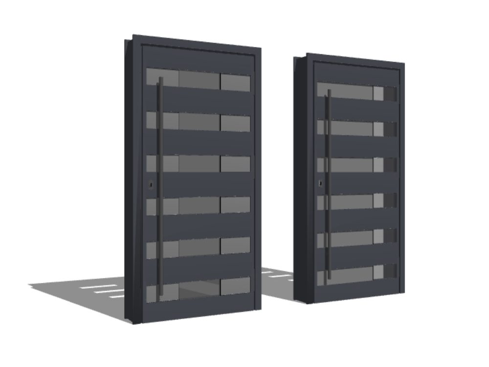 Puertas 3d metalica lista para renderizar