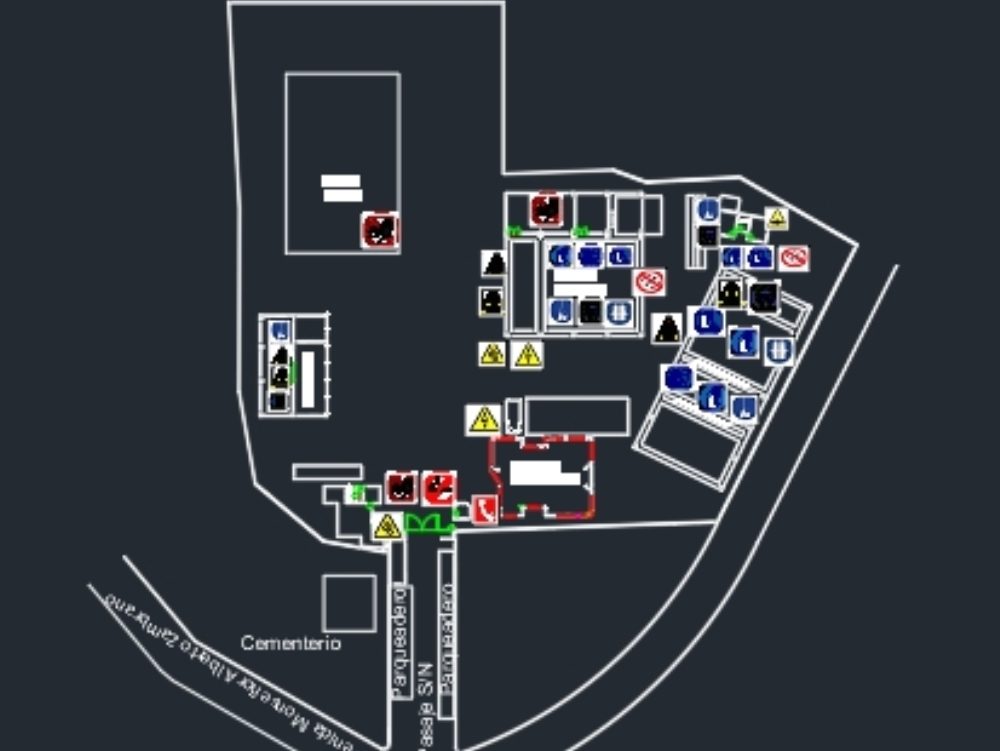 Mapa de sinalização de um centro de ensino superior em mecânica automotiva
