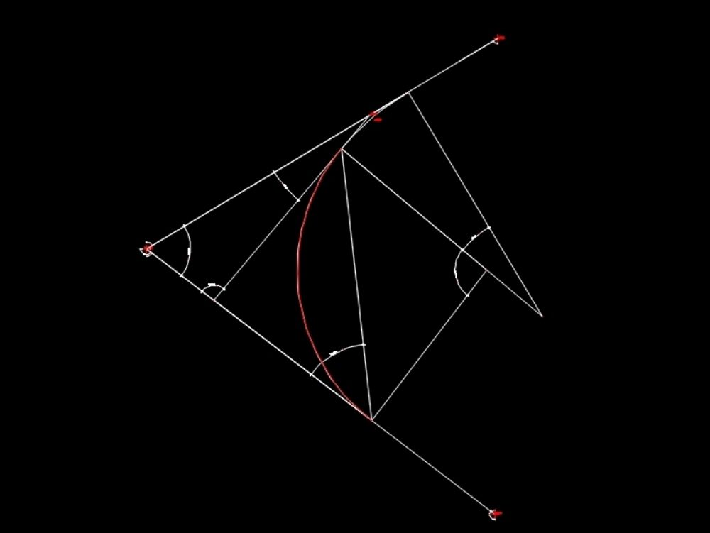 Curva de dois raios e bloco dinâmico de coordenadas