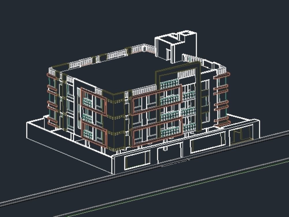 Apartment building exterior model