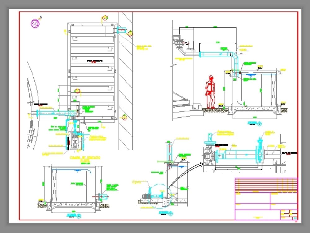 Plano camara de contacto planta de residuos industriales