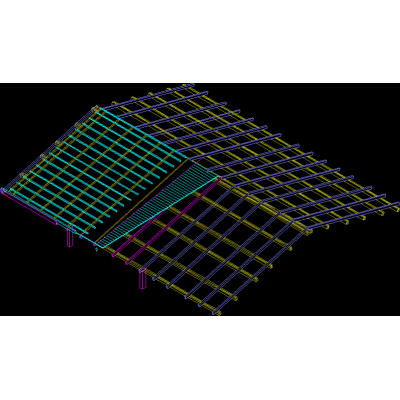 Axonometrica de estructura de techo