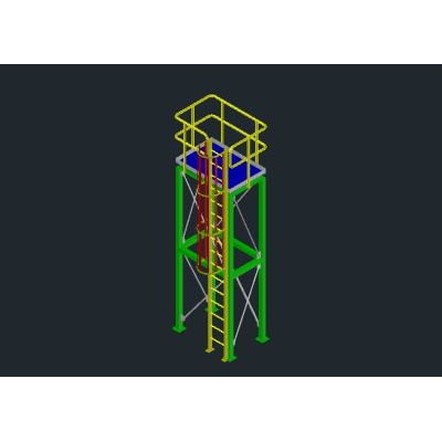Plataforma con acceso metálica