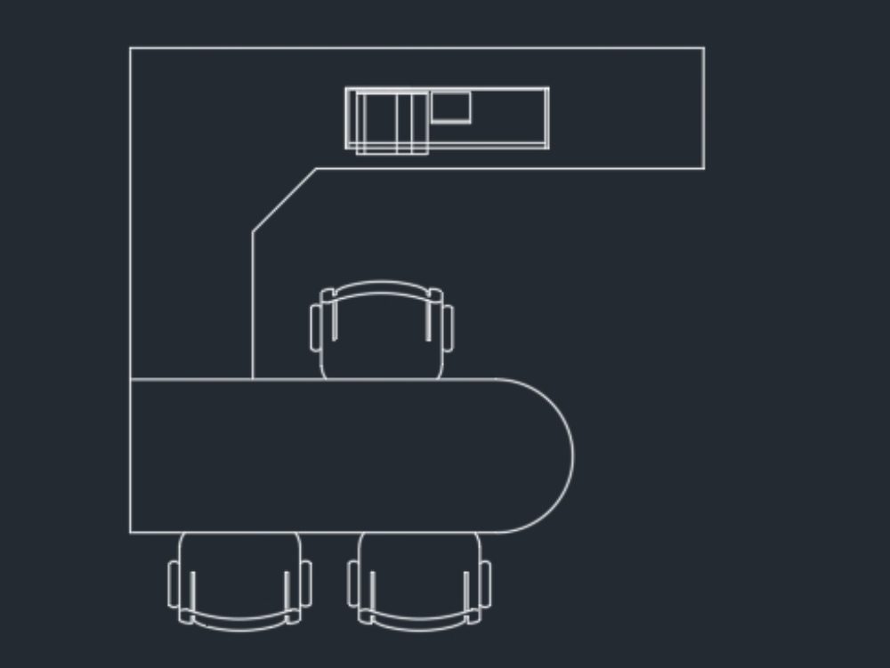 Diagramma di base del blocco ufficio in AutoCAD