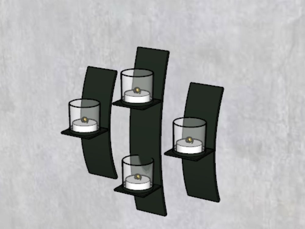 Iron candle holder with four candles
