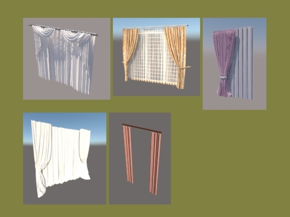 Curtains file in sketchup