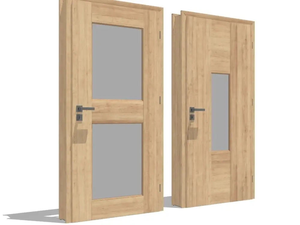 Puerta 3d de madera lista para renderizar