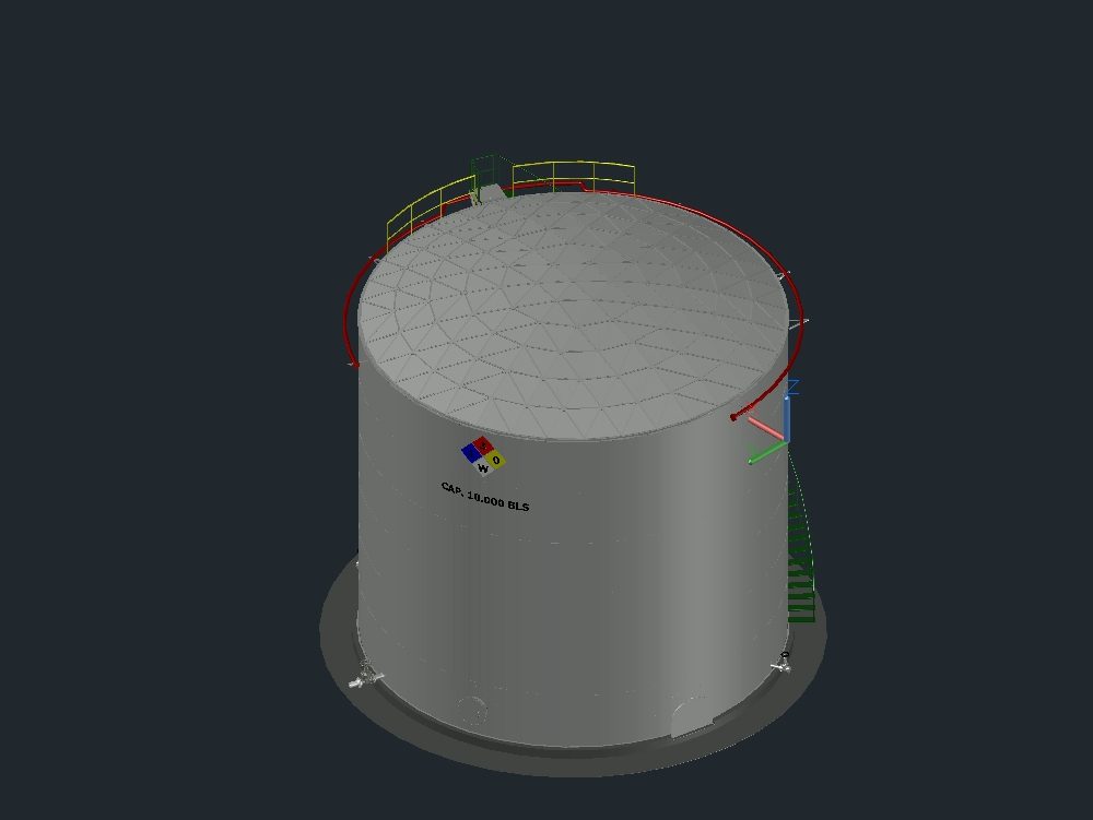 Réservoir API 650 ; toit en dôme géodésique