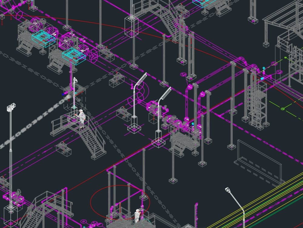 Gas metering station isometric view