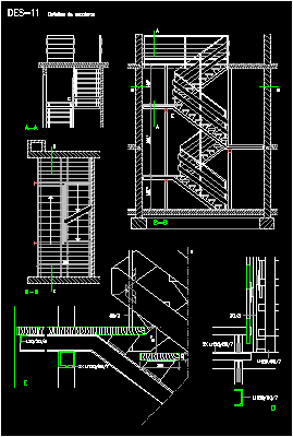 Detail der Zic-Zac-Treppe