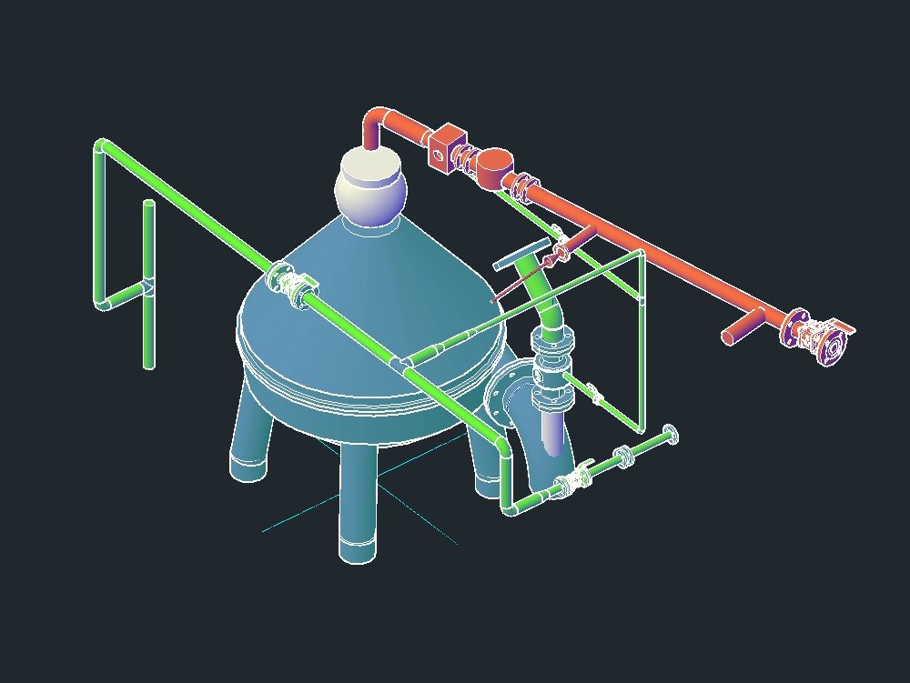 Hot water piping and centrifuge process