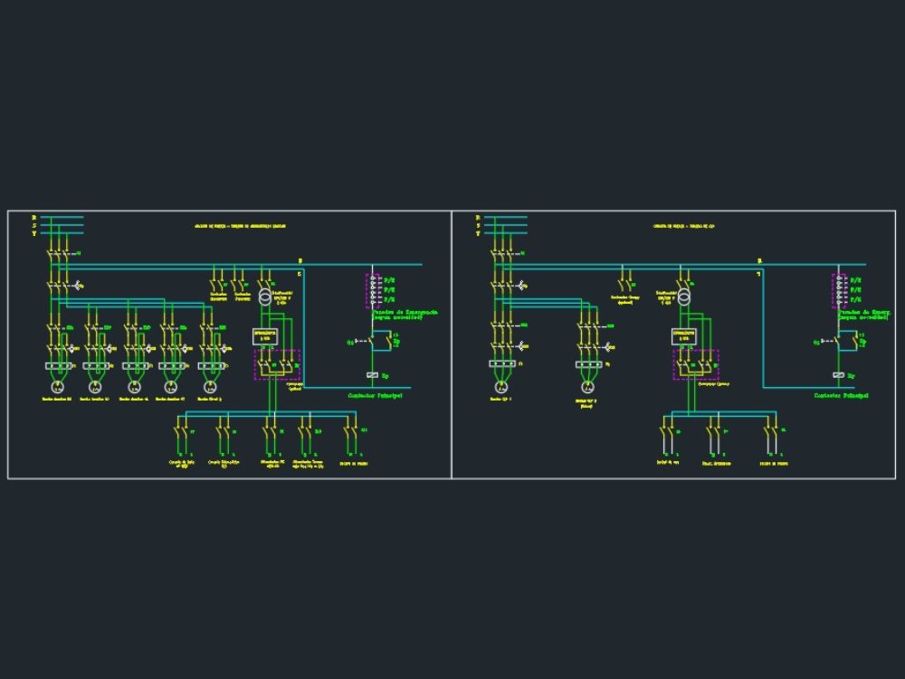 Single line diagram of electrical installations