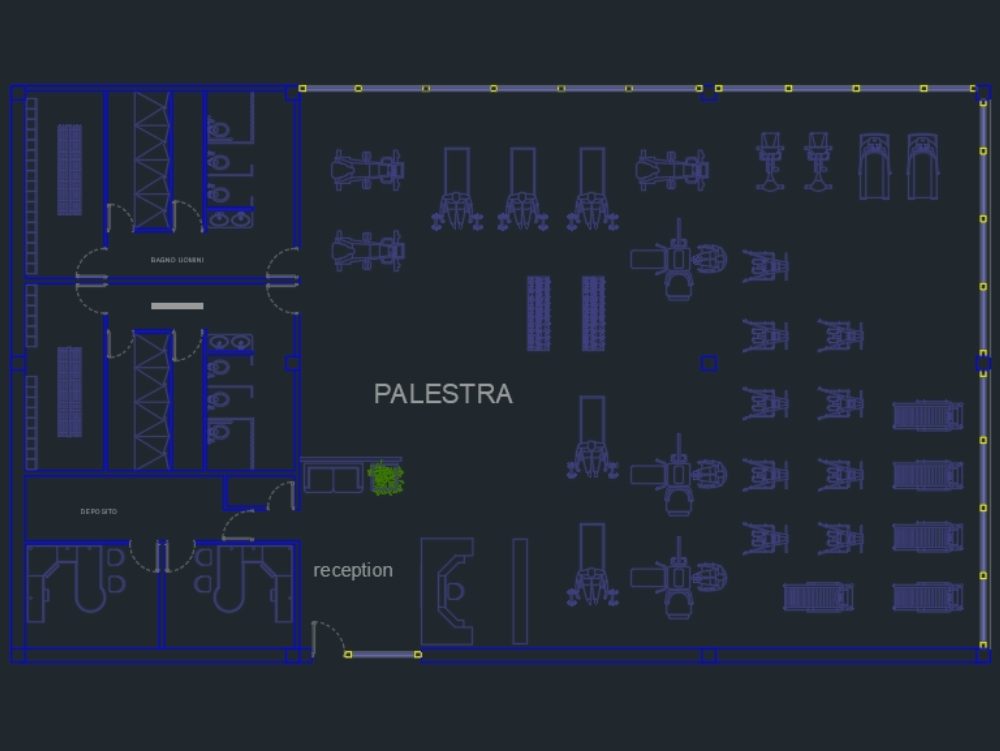 Plan of gym in autocad refined