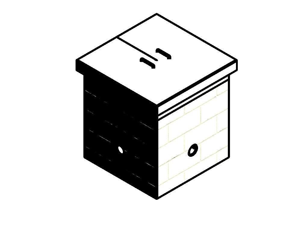 Typisches 3D-Modell eines elektrischen Registerkastens