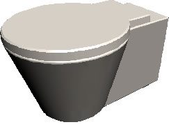 vaso sanitário 3d com materiais aplicados