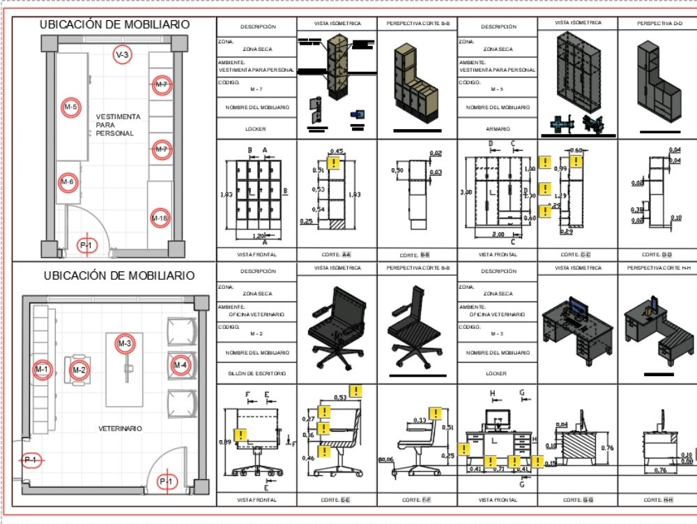 Details of furniture of internal environments autocad 3d