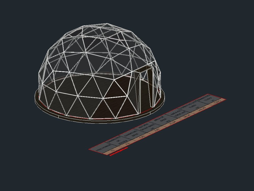 Geodesic dome frequency3 d=4.5 in autocad 2015