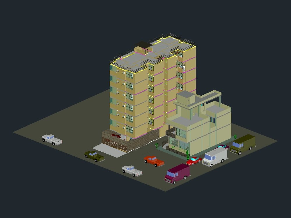 Modellazione 3d in autocad di case