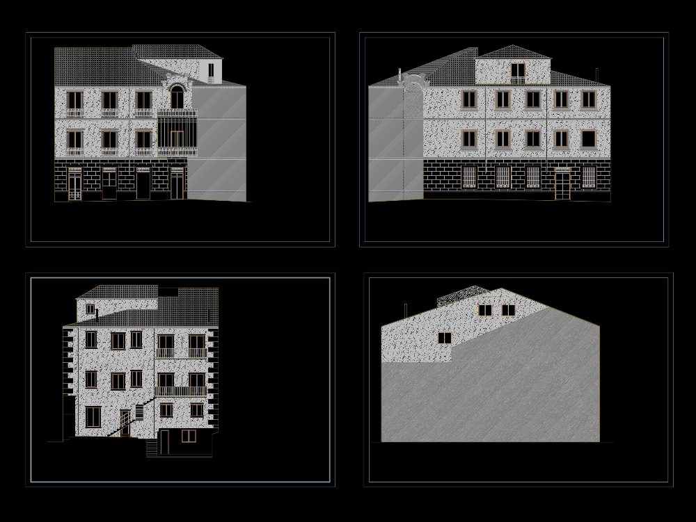 Elevations of a residential building with a protected façade in Segovia