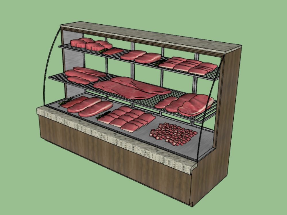 Réfrigérateur gondole industriel pour viande