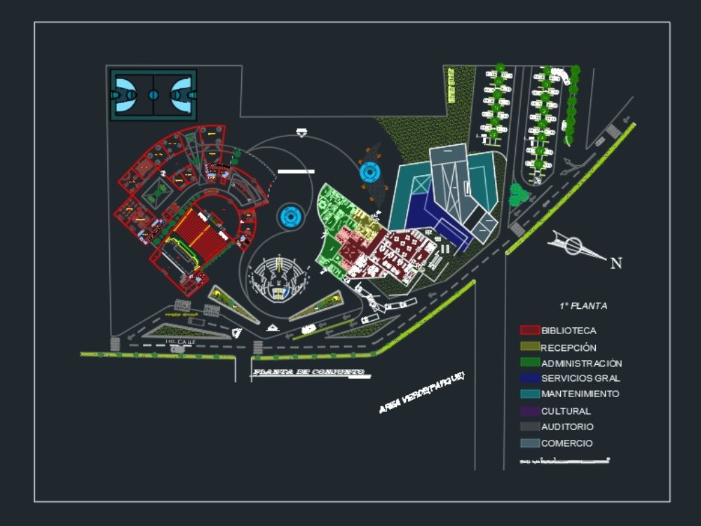 Plan des Bibliotheksparks – CAD-Datei
