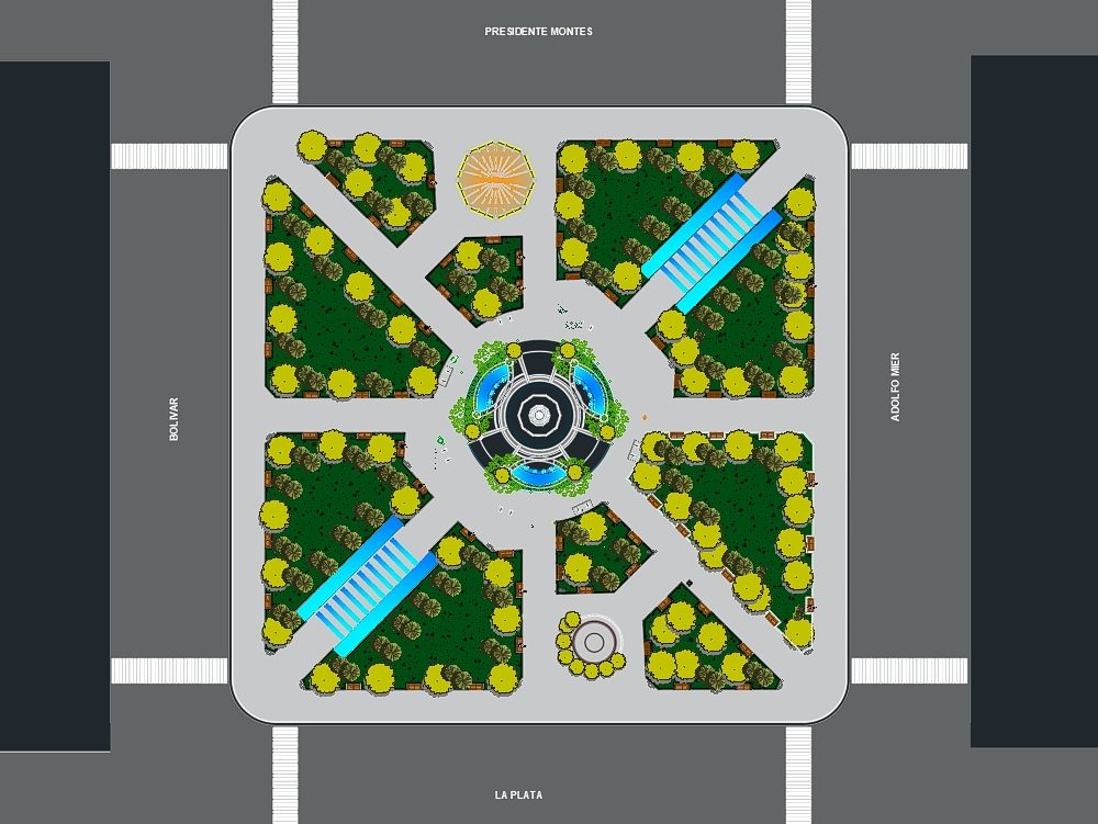 Alternativa de design - praça central urabano.
