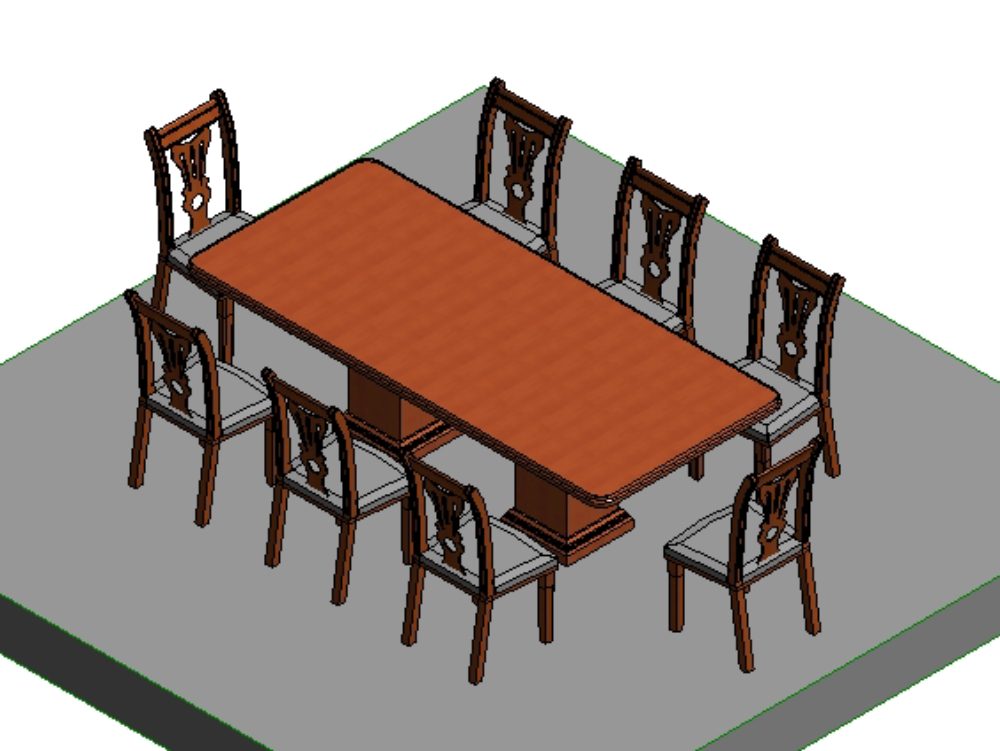 Sala de jantar em madeira com 6 a 8 cadeiras em