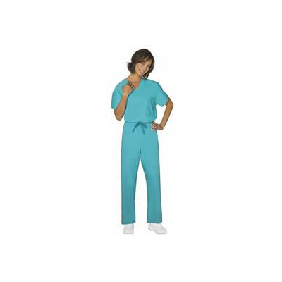 Infermiera in camice blu