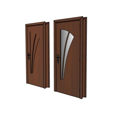 Puerta 3d en madera lista para renderizar