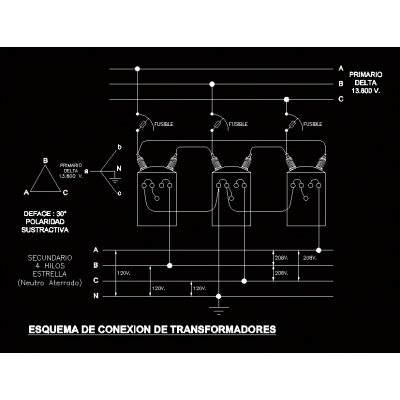 Diagram connection of transformers 13800v