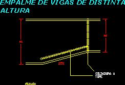 Joint of beams of different height