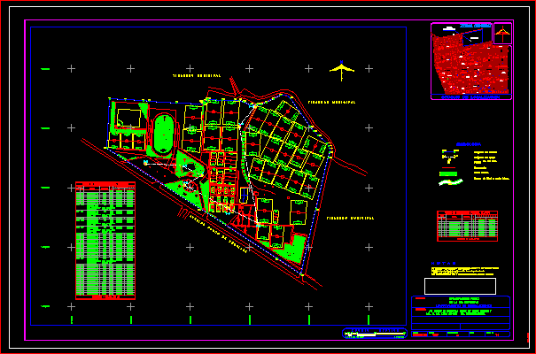 Plan de la cité sportive de la commune de Nezahualcoyotl