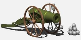 cannone di artiglieria 3d