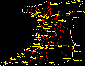 Landkarte von Trinidad und Tobago