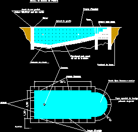 Détail de construction d'une piscine de 7x3;5m